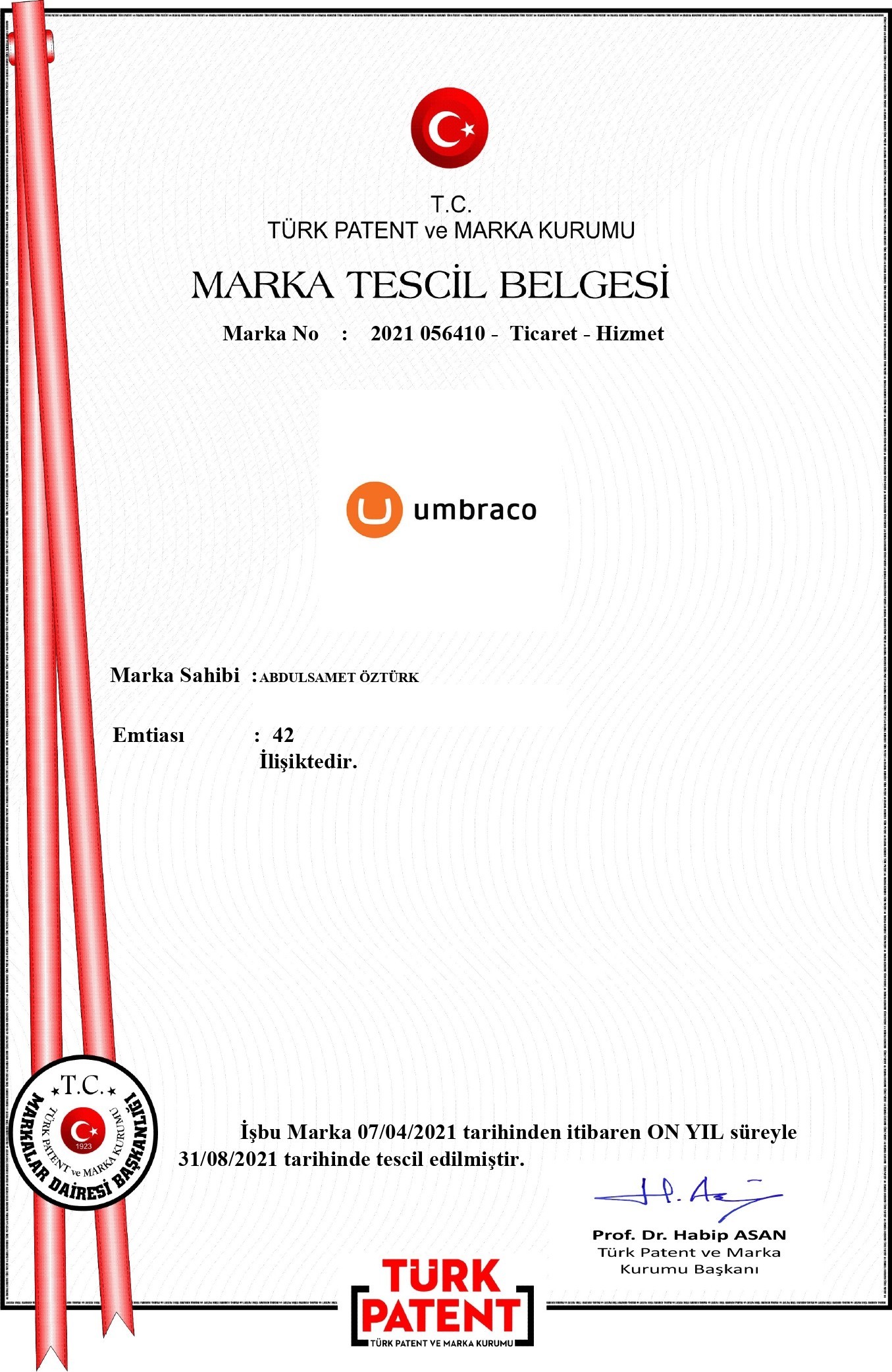 MARKA TESCİL BELGESİ