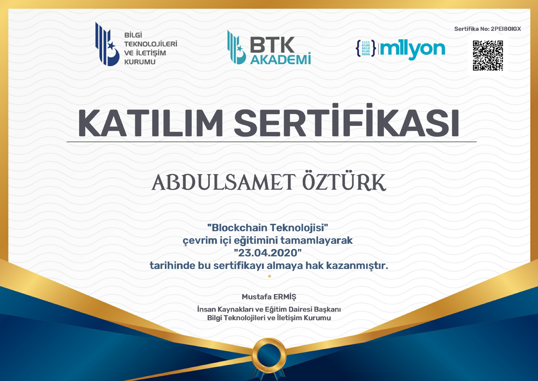 BTK AKADEMİ BLOCKCHAIN TEKNOLOJİSİ