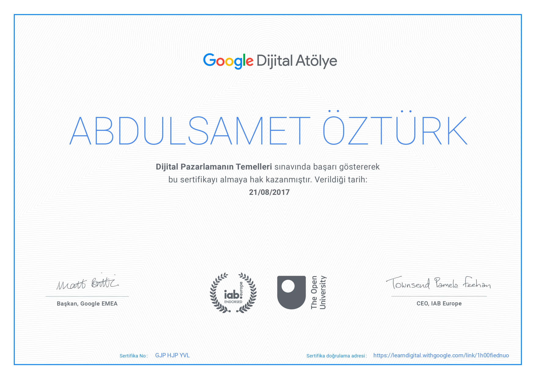 GOOGLE DİJİTAL PAZARLAMANIN TEMELLERİ