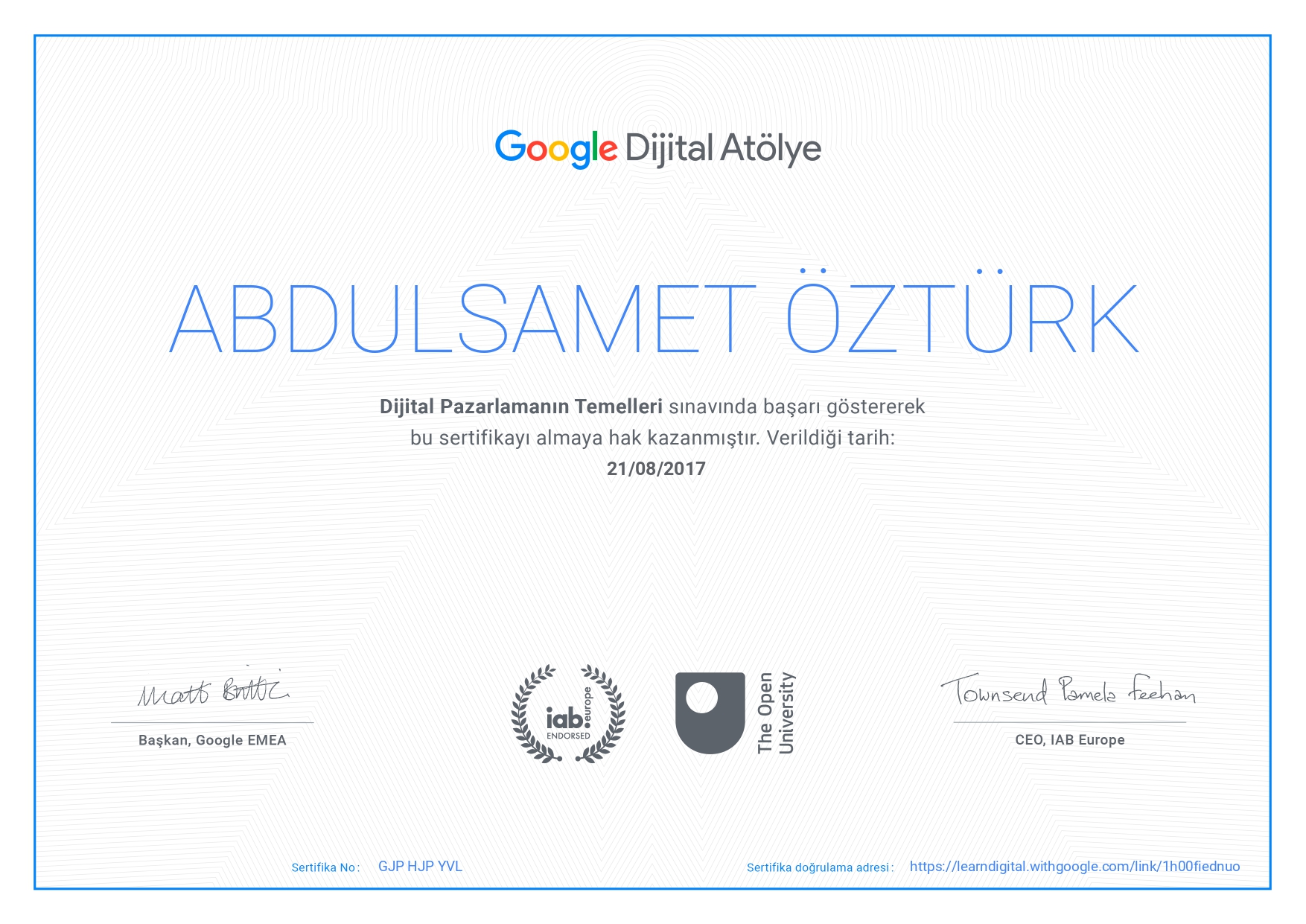 GOOGLE DİJİTAL PAZARLAMANIN TEMELLERİ